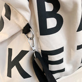 Cyflymder Designer Letters Canvas Women Shoulder Bag Fashion Large Capacity Crossbody Bags For Women Casual Canvas Big Shopper Women's Bag