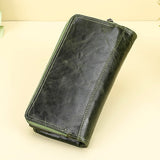Cyflymder Genuine Leather Wallet Women Long Clutch Bag Fashion Card Holder Wallets Large Capacity Money Bag with Phone Pocket
