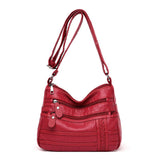 Cyflymder Annmouler Fashion Women Bag Pu Soft Leather Shoulder Bag Multi-layer Crossbody Bag Quality Small Bag Brand Red Handbag Purse
