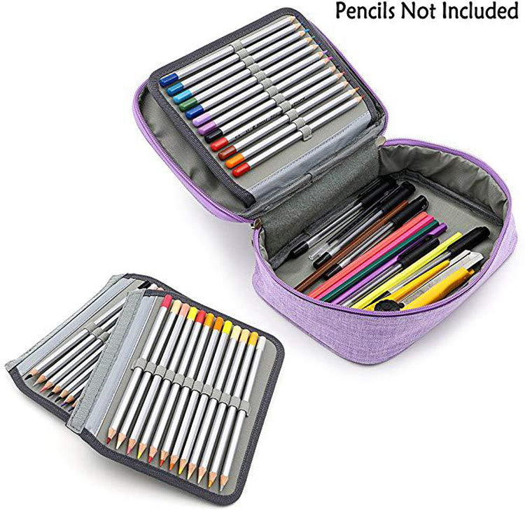 Cyflymder 36/72 Holes Creative Canvas School Pencil Case Multifunction Stationery Storage Bag Large Pen Bag Art Marker Pens Case Pouch