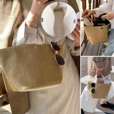 Cyflymder Capacity Straw Bags Women Handmade Woven Basket Summer Bohemian Beach Bags Luxury Brand Canvas Lady Handbags