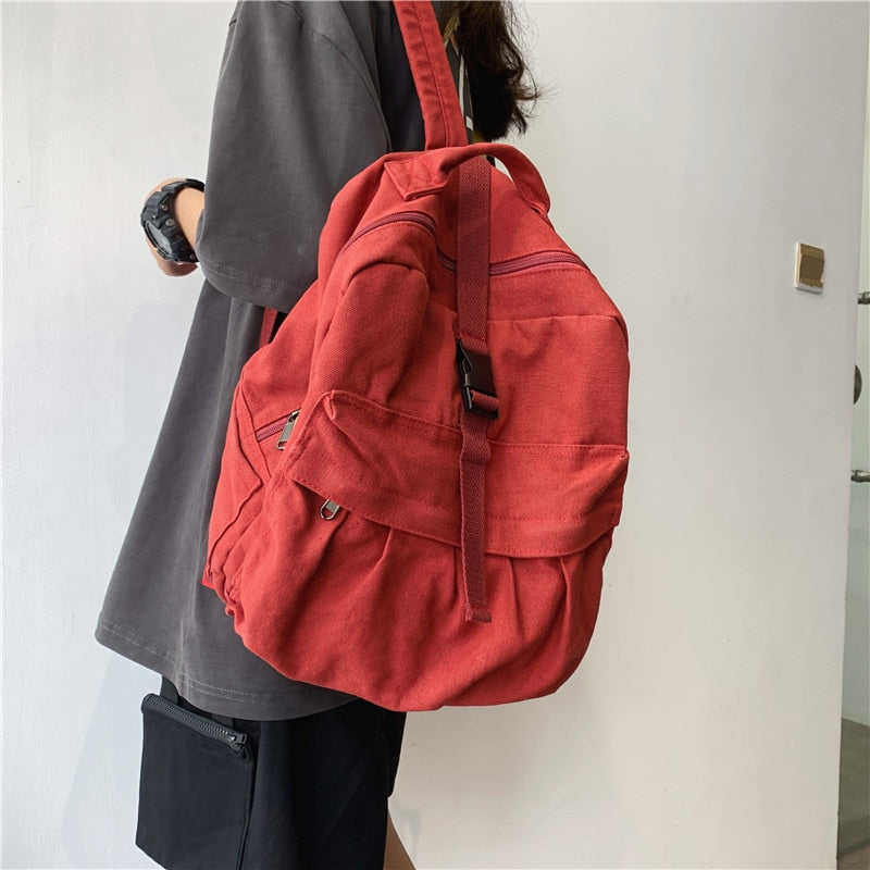 2022 new Korean version fashion casual retro canvas backpack computer  backpack college student schoolbag male backpack - Clothing, Shoes, Bags, Beauty products