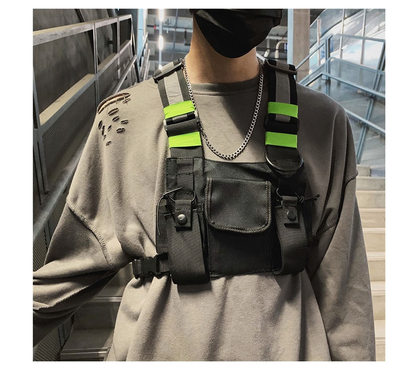 Cyflymder Streetwear Bag Unisex Black Functional Chest Rig Bags Military Adjustable Vest Hip-hop Chest Bag Woman Fashion Waist Packs HW714