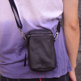 Cyflymder Men's leather slant bag, men's street shoulder bag, men's fashion mobile phone bag, cowhide casual bag