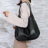 Cyflymder Shoulder Bag for Women Large Capacity Ladies Hand Bags Vintage PU Leather Women Bag Designer