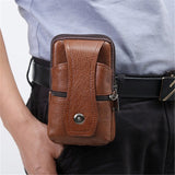 Cyflymder Men Pu Leather Fanny Waist Bag Classic Texture Creative Delicate Design Chic Business Solid Mobile Phone Belt Bum Pouch