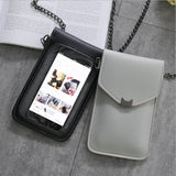 Cyflymder Phone Wallets Transparent Touch Screen Mobile Phone Bag Pouch Women Phone Purse Messenger Bags Small Flap Bag Mini Shoulder Bag