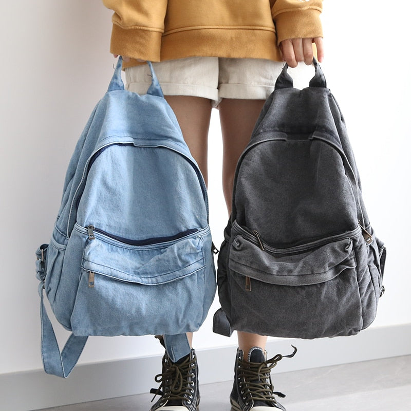Retro Distressed Canvas Gray Backpack Boy Girl Cute College Female Book Travel Backpacks Cool Laptop Lady Student Ruckpack Bags