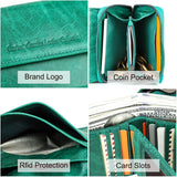 Cyflymder Genuine Leather Wallet Women Clutch Bag Luxury Brand Female Coin Purse Small Rfid Card Holder Wallets Mini Carteras