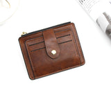 Cyflymder Small Fashion Credit ID Card Holder Slim Leather Wallet with Coin Pocket Man Money Bag Case for Men Mini Women Business Purse