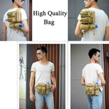 Cyflymder Men's Tactical Casual Fanny Waterproof Pouch Waist Bag Packs Outdoor Military Bag Hunting Bags Tactical Wallet Waist Packs