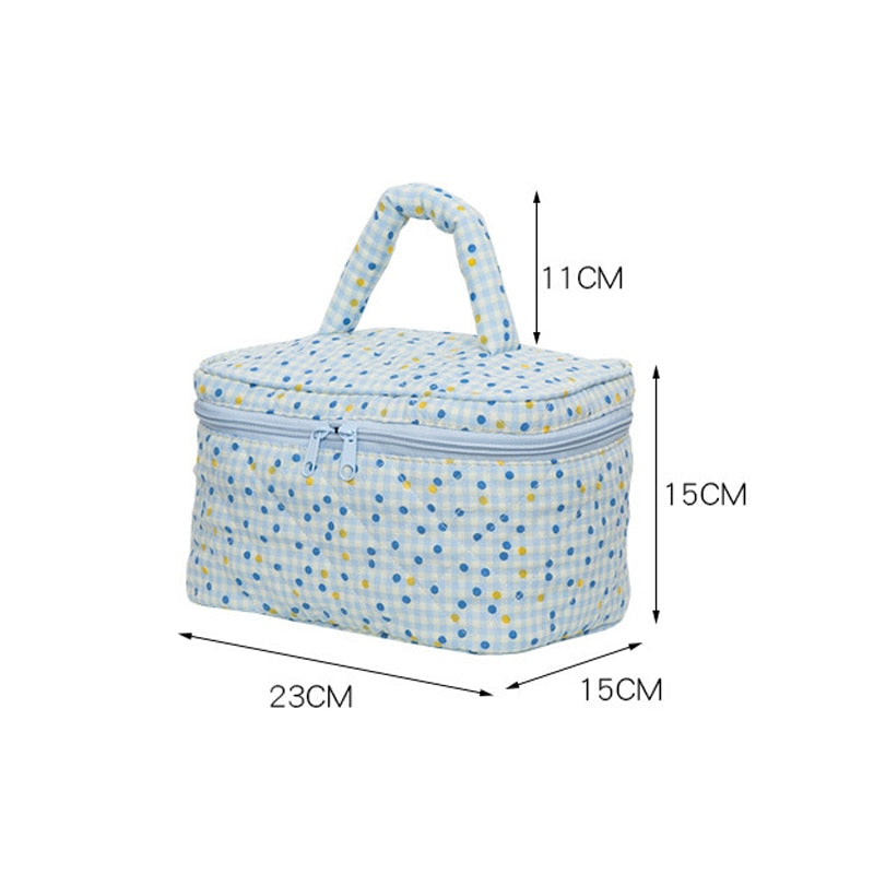 Cyflymder Girls Point Flower Makeup Case Lovely Cosmetic Bag Portable Large Capacity Toiletries Storage Box Travel Washing Bags