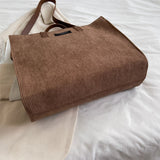 Cyflymder High capacity Corduroy Shoulder Crossbody Bag for Women Vintage Brand Shopper Shopping Bag Ladies Handbags Casual Big Totes