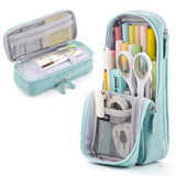 Cyflymder Normcore Pen Bag Pencil Case Two Layer Foldable Stand Fabric Phone Holder Storage Pouch for Stationery Office School