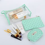 Cyflymder 3 Pcs/set Transparent Zipper Makeup Bag Small Cosmetic Bag Clear Women Necessaire Toiletry Bag Cosmetic Cases Organizer New