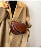 Cyflymder Solid color Flip Saddle bag Fashion New High-quality PU Leather Women Designer Handbag Vintage Small Shoulder Messenger Bag