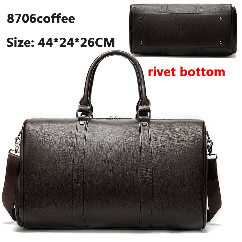 Cyflymder Genuine Leather Men Women Travel Bag Real Leather Carry-on Hand Luggage Bags Travel Shoulder Bag Big Totes Bags Male Gifts for Men