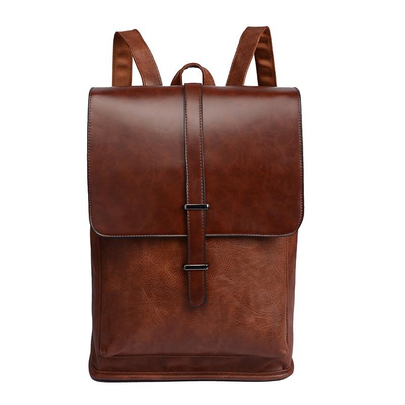 Cyflymder Vintage Men Backpack Leather Travel Bagpack School Bag School Bag