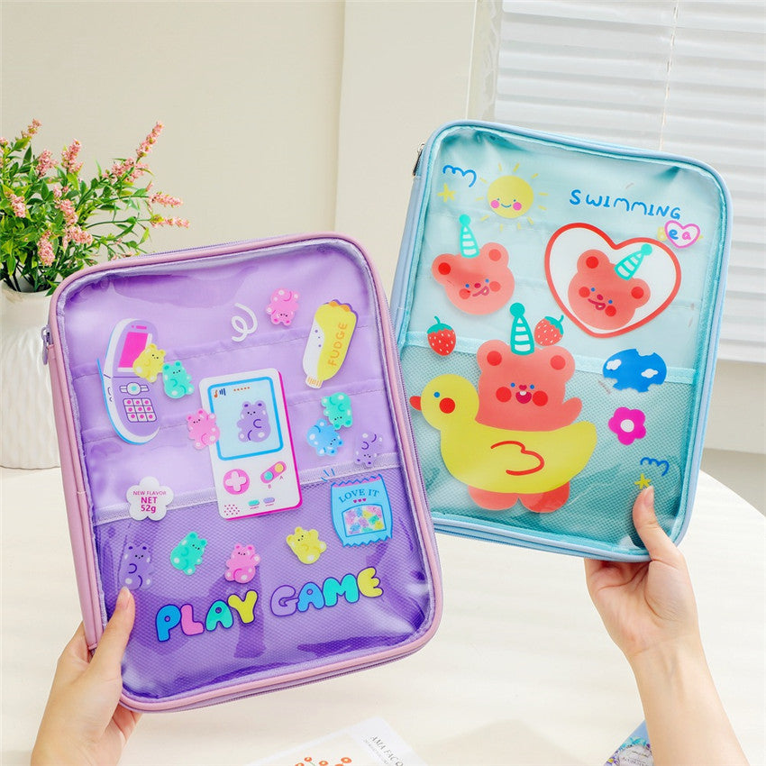 Cyflymder Waterproof Bear Rabbit Tablet Case Bag For MacBook Air Pro 9.7 10.8 11 Inch Huawei Samsung Notebook Laptop Cover Sleeve Bag