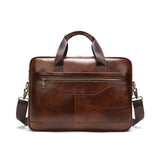 Cyflymder High Quality Leather Briefcases With Shoulder Strap Luxury Designer Messenger Bag Crossbody Business Handbag For 15 PC