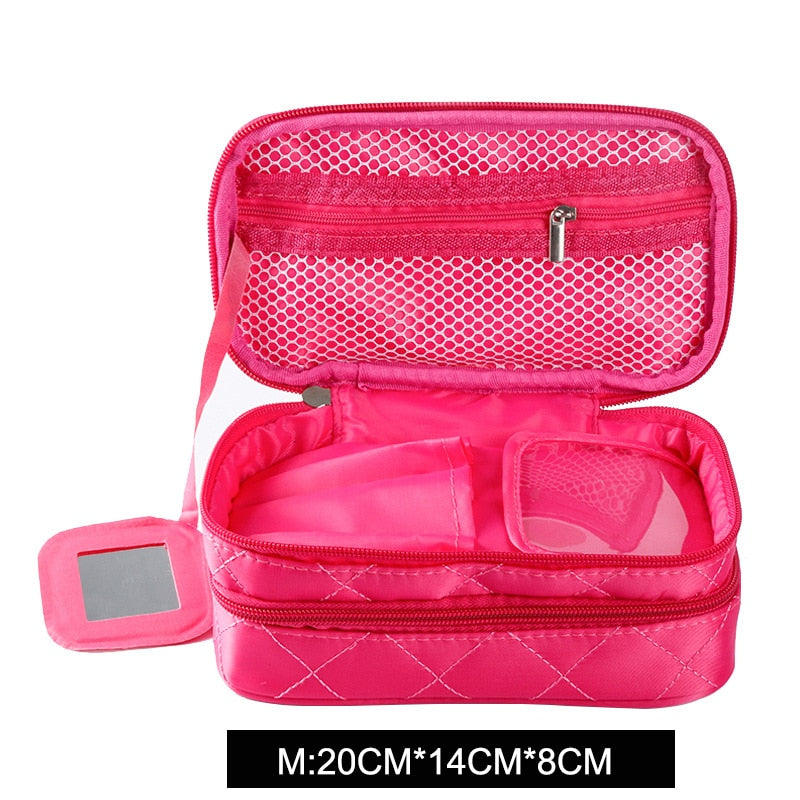 Cyflymder Luxury Designer Women's Toiletry Cosmetic Bag Double Waterproof Beautician Make Up Bags Travel Essential Organizer Beauty Case
