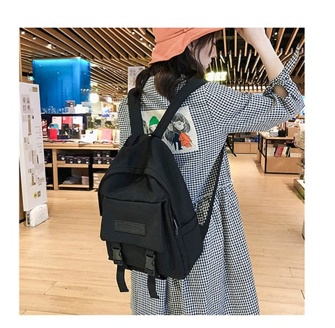 Cyflymder New Trend Female Backpack Casual Classical Women Backpack Fashion Women Shoulder Bag Solid Color School Bag For Teenage Girl