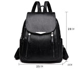 Cyflymder Womens Backpack Female PU Leather Back Pack Large Capacity School Bag For Girl Double Zipper Fashion Shoulder Bag
