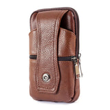 Cyflymder Men Pu Leather Fanny Waist Bag Classic Texture Creative Delicate Design Chic Business Solid Mobile Phone Belt Bum Pouch