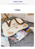 Cyflymder Japanese INS Harajuku Bear Ear School Clutch Bag Kawaii Lolita Canvas Handbag College Students Messenger Bag Cospaly Accessories