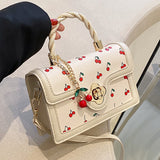 Cyflymder Exquisite Small Bags Women New Fashion Versatile Messenger Bag Sweet Cherry Square Chains Crossbody Bags Wallet  Purse