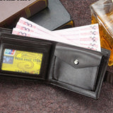 Cyflymder Men's Leather Wallet Brand Short Handy Purse Male Pocket Bag For Coin Money Leather Zipper Wallet Mini Card Holder Small Purse