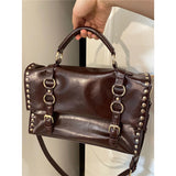 Cyflymder Vintage Messenger Bag Women Autumn Fashion Briefcase Daily Use All-matc Students Taking Classes Crossbody Bags