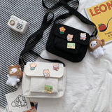 Cyflymder Cute Canvas Small Bag Female New Japanese Harajuku Diagonal Bag Wild Student Girl Shoulder Bag Bags for Women