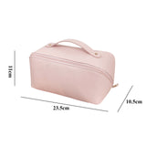 CyflymderNew Ins Large Capacity Girls Makeup Bags PU Leather Women Cosmetic Bags Toiletries Organizer Pouch Female Storage Makeup Cases