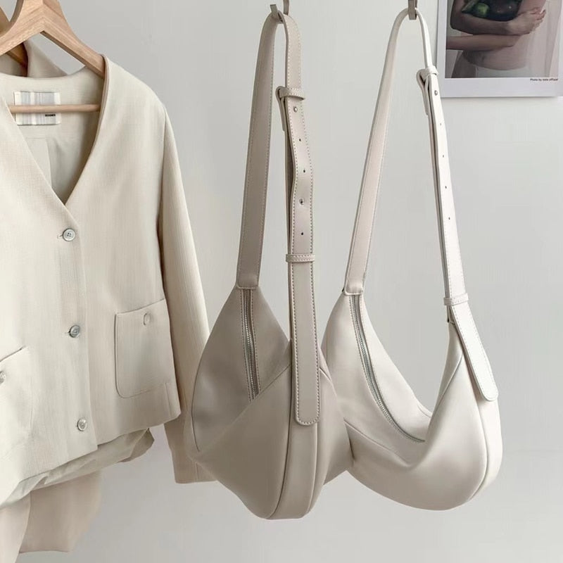 Cyflymder Zipper Women's Bag Korean Designer Middle Hobos Women Handbags High Quality PU Leather Ladies Shoulder Crossbody Bag Whole Sale
