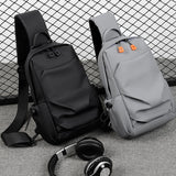 Cyflymder New Arrival Men Sling Backpack Nylon Waterproof Shoulder Chest Bags Crossbody Sling Bag with USB Charging Port Black Camo