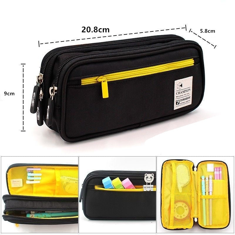 Cyflymder Large Capacity Pencil Case Stationery Cute Boys Girls Gift Pen Bag Pen Box Pencil Cases Storage Student School Office Supplies