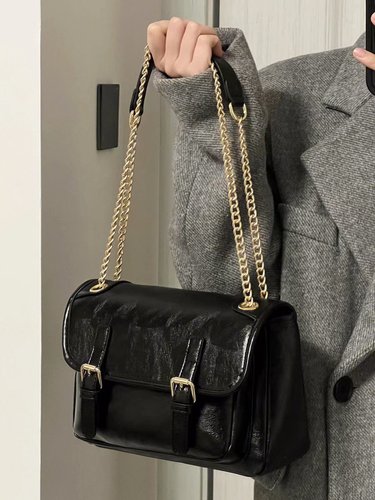Cyflymder Pu Leather Women Vintage Messenger Bag Chains Design Ladies Shoulder Crossbody Bags Casual Female Large Tote Handbags Purse
