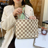Cyflymder Dot Women Cosmetic Bag Retro Design Ladies Storage Clutch Purse Bags Fashion Checkerboard Girls Student Small Handbags