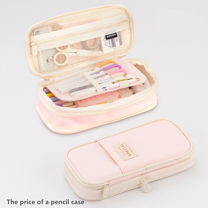 Cyflymder Large Capacity Pencil Case Stationery School Supplies Pencil Cases Pouch Office Desk Storage Bag Students Kids Pen Case Bags Box