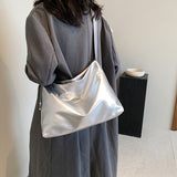 Cyflymder Trendy Designer Silver Tote Large Shoulder Crossbody Bags Women Handbags Purses New Fashion Casual Messenger Bag
