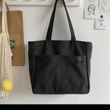 Cyflymder Women Canvas Tote Bag Solid Color Designer Ladies Casual Handbag Shoulder Bag Large Capacity Cotton Reusable Shopping Beach Bag