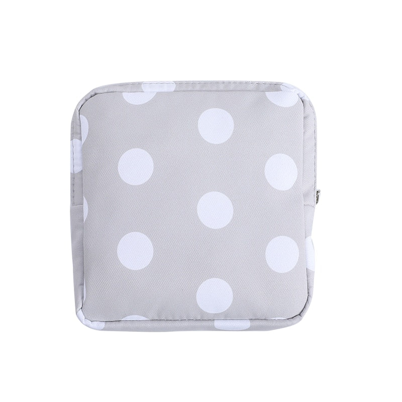 Cyflymder Girls Sanitary Napkin Pad Pouch PU Leather Tampon Storage Bag Portable Makeup Lipstick Key Earphone Data Cables Travel Organizer