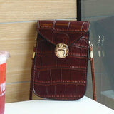 Cyflymder Women Crocodile Leather Messenger Bag Mini Cell Cellphone Pouch Crossbody Case Clutch Purse Wallet Small Shoulder Bag Handbag