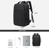 Cyflymder Travel Backpack Men Business Aesthetic Backpack School Expandable USB Bag Large Capacity 17.3 Laptop Waterproof Fashion Backpack