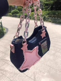 Cyflymder New Y2K Spice Girl Tote Denim Bag Fashion Cool Dark Shoulder Crossbody Bag Chain Ladies Bags Zip Purses Bagutte Handbags Women
