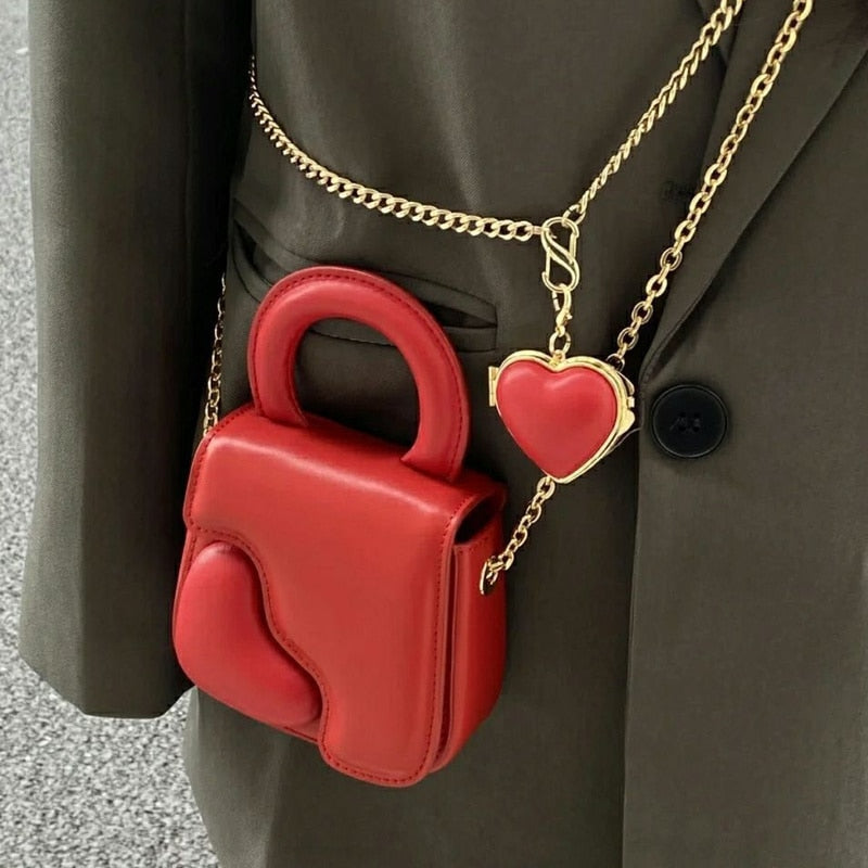 Heart Shaped Women Leather Crossbody Bags Purse Shoulder Bag for Women