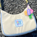 Cyflymder Kawaii Cute Shoulder Bag Letter Print Korean Style Casual Crossbody Bag New Literary Girl Sweet Fashion Designer Handbag