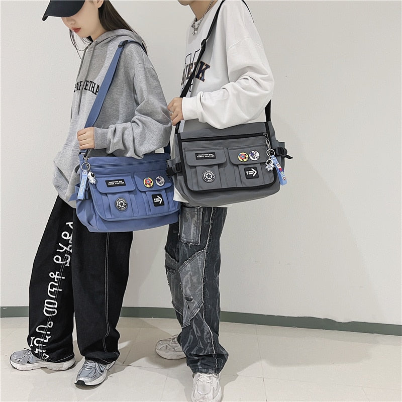 Cyflymder Harajuku Men Nylon Crossbody Bags for Women Messenger Bag Girls School Book Bags Youth Canvas Handbags Shoulder Bag Sac Bolsas