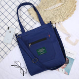Cyflymder Simple Women Package Print Cute Bear Canvas Bag Handbags Japanese Literary Shoulder Bag Casual Shopping Tote Girl Handbag